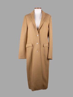 ACNE STUDIOS A/W 2016 AVRA Tan Camel Long Topcoat Sz IT 38 US S Viscose Overcoat